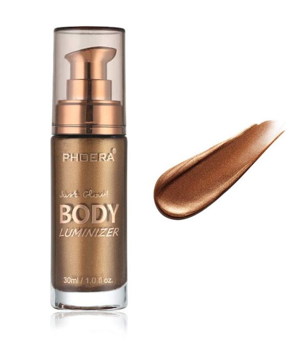 Home Liquid Illuminator, Firstfly Body Highlighter Makeup Smooth Shimmer Glow Liquid Foundation for Face & Body (#03 Glistening Bronze)