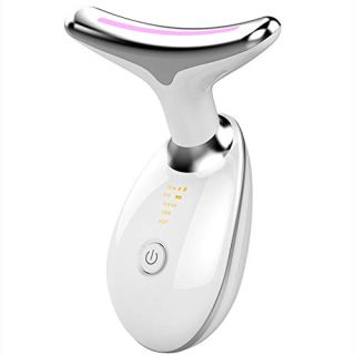 Home Hepsun Face Massager with 3 LED light modes and heating feature for skin tightening and wrinkle reduction.