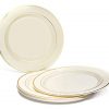 240-Piece Disposable Plates Set - Unleash Elegant Dining Convenience with Ivory and Gold Rim Perfection