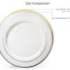 240-Piece Disposable Plates Set - Unleash Elegant Dining Convenience with Ivory and Gold Rim Perfection