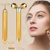 2 in 1 Face Massager Roller 24k Facial Golden Pulse