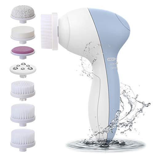 PIXNOR Waterproof Face Spin Brush with 7 Brush Heads