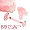 Jade Roller for Face & Gua Sha Face Massager, 100% Natural Rose