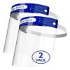 Plastic Face Shield 2 Pack - Full-Face Protection for Medical and Everyday Use - Anti Fog, Anti Scratch, Comfortable Fit