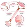 Jade Roller for Face & Gua Sha Face Massager, 100% Natural Rose
