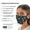 3-Layer Reusable Face Mask with Filters & Nose Bridge - Stylish Black Bandana Design for Everyday Protection