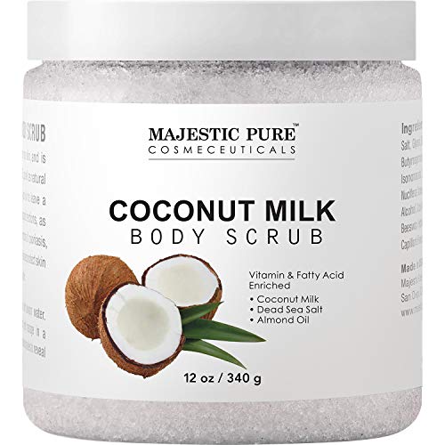 Majestic Pure Coconut Milk Body Scrub, Anti Cellulite