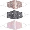 Cloth Face Mask Glitter Bling pink Rhinestone diamond