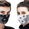 Face Cover Bandana Neck Gaiter White Paisley Balaclava