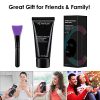 Activated Charcoal Blackhead Remover Mask - Deep Cleansing Facial Mask with Brush