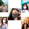 Face Reusable Designer Mask Black Pink Adjustable
