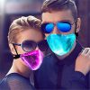 Face Mask 7 Color Light up Luminous Rave Masks Glowing Dust