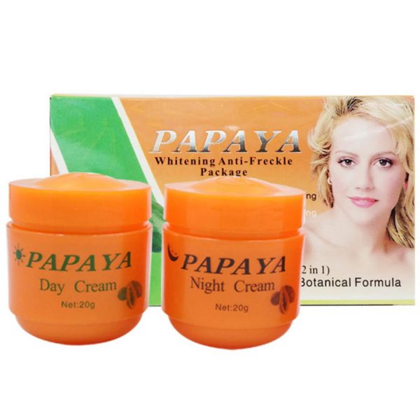 Radiant Skin Duo: 2Pcs Anti-Aging Face Cream Set with Papaya Extract 🌟