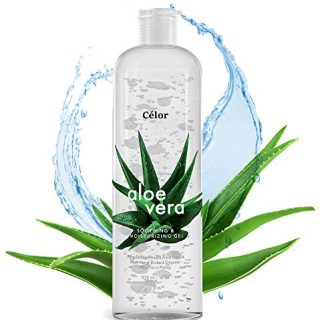 Pure Aloe Vera Gel for Face and Body - 16oz Bottle by Célor, Perfect for Soothing and Moisturizing Skin and Hair