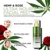 Azure Hemp & Rose Ultra Nourishing Face Mist Toner - Hydrating Elixir for Youthful Glow