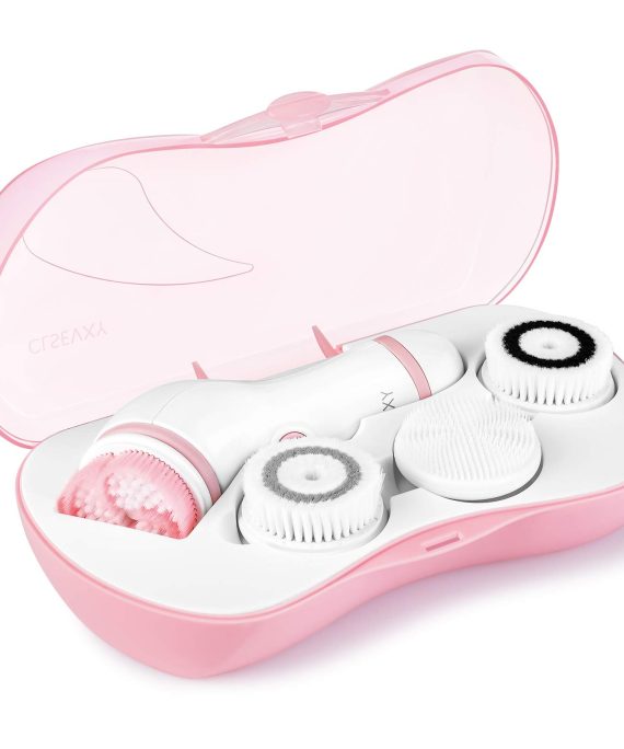 Facial Cleansing Spin Brush Set with 4 Exfoliation Brush Heads