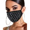 Color Flash Diamond Rhinestone Butterfly Print Face Mask