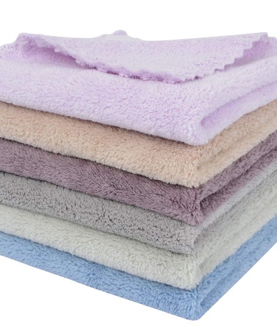 Six-pack of colorful Microfiber Face Cleansing Towels for gentle and effective makeup removal and facial cleansing.