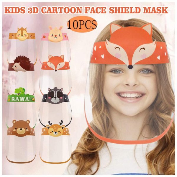 Cute Small Kids Size Face Shield with Clear Visor Elastic Band