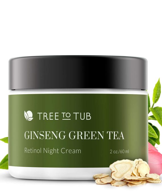 Tree To Tub Retinol Sensitive Skin Night Cream - Gentle Anti-Aging with Hyaluronic Acid, Ginseng, and Green Tea