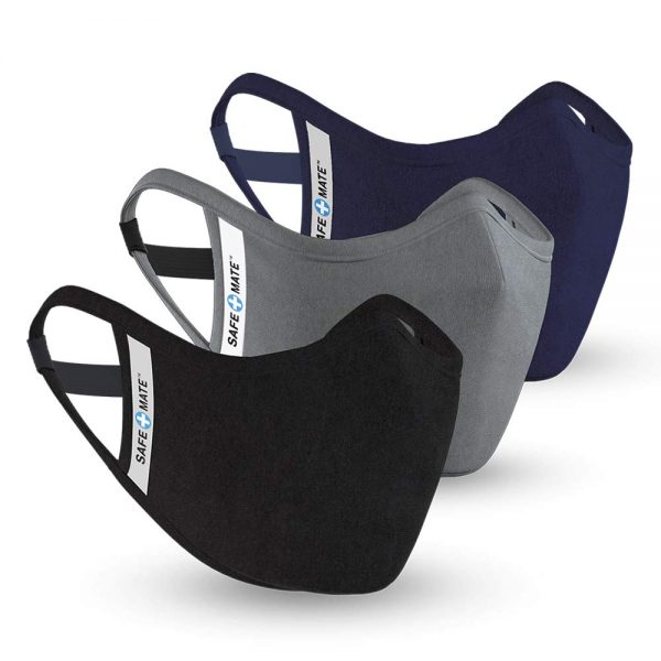 Cloth Face Mask with Filter Black/Navy/Gray