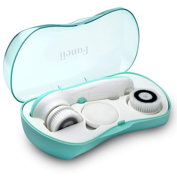 Facial Cleansing Spin Brush Set with 3 Exfoliating Brush Heads