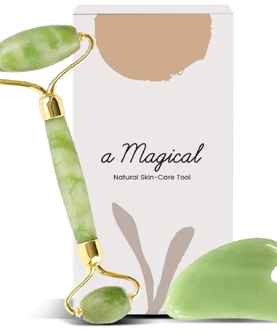 Natural Jade Roller And Gua Sha Set