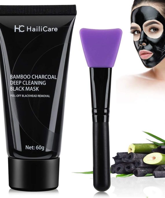 Bamboo Charcoal Black Face Masks with Facial Brush