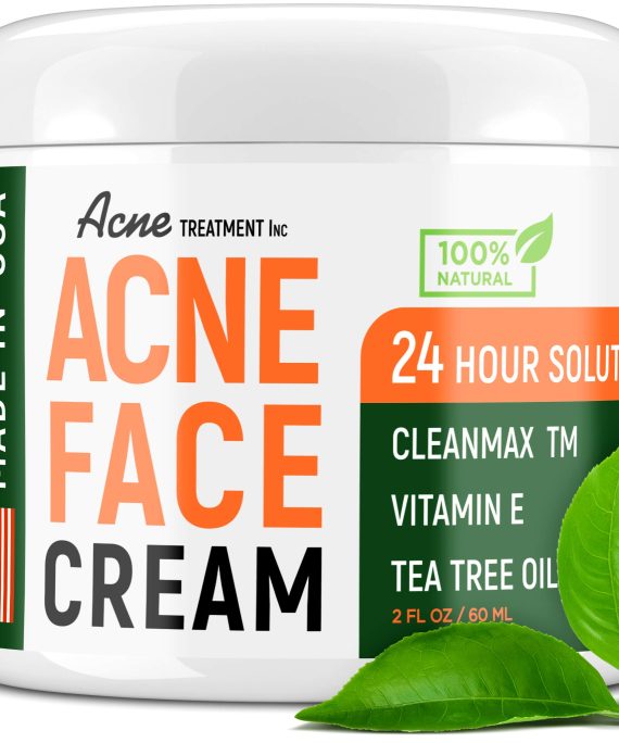 Acne Remedy Pure Cream - Made in USA - Acne Scar Removal & Acne Spot Pimple Cream with Tea Tree Oil - Secure & Intensive Cystic Acne Removal - Forestall Breakouts for Regular, Dry & Oily Pores and skin - 2 oz - Clear Skin Solution