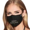Face Mask Smiling Rhinestone Saying Breathable And Reusable Half Face Earloop