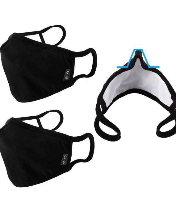 Black face mask Washable Multi Layers with Clip