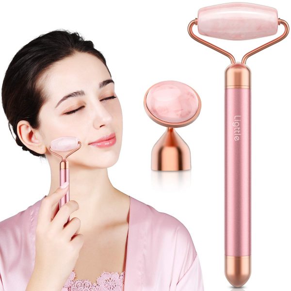 Vibrating Jade Roller for Face - 2 in 1 Electric Face Roller Massager