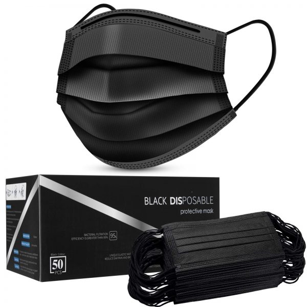 50 Pack Disposable Mask-Black