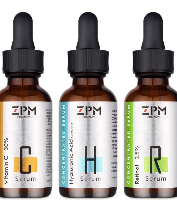 3 Pack Serums Kit for Face with Vitamin C Serum