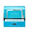 A twin-pack of Neutrogena HydroBoost Facial Cleansing Wipes, featuring hyaluronic acid for hydrated and refreshed skin.