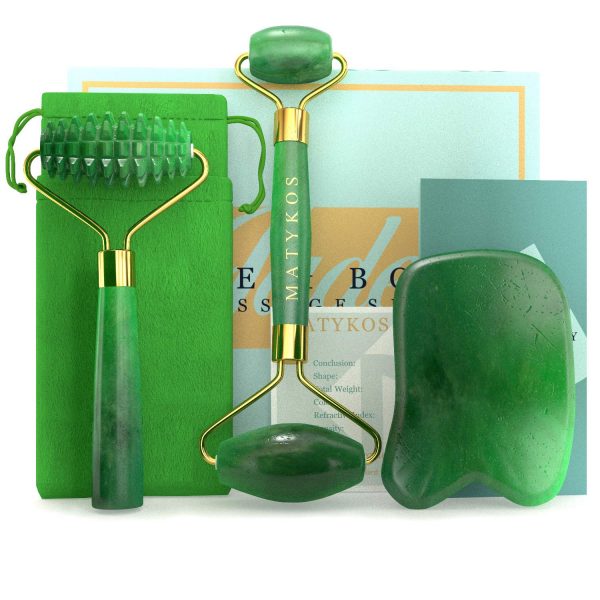 3 in 1 Jade Roller for Face and Gua Sha Set
