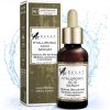 A sleek bottle of Organic Hyaluronic Acid Serum, featuring advanced HA-Boost technology, dermatologist-approved formula, and multi-weight hyaluronic acids for deep, long-lasting hydration and anti-aging effects. 