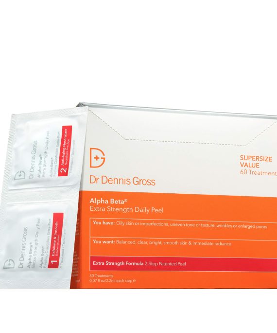 Dr. Dennis Gross Alpha Beta Extra Strength Daily Peel - 60 Packettes for Oily Skin, Uneven Tone, and Wrinkles