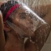 Shower shield keeps your face dry while showering