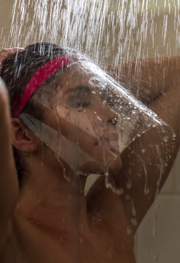Shower shield keeps your face dry while showering