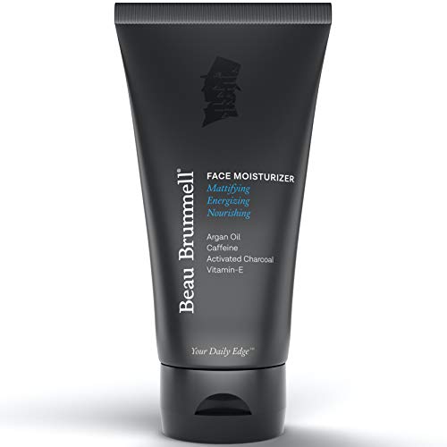 Beau Brummell for Men Matte Finish Face Moisturizer | Quickly Absorbing, Lightweight Face Lotion with Caffeine + Vitamin-E | Anti-aging Properties, For Dry or Oily Skin | Large 5 OZ Tube | Made In USA