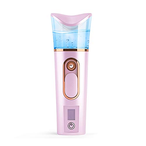 Nano Facial Mister with Skin Analyzer Moisture Tester, Portable Mini Cool Face Mist Steamer with USB, Handy Facial Sprayer for Eyelash Extensions, Face Moisturizing,Hydration Refreshing