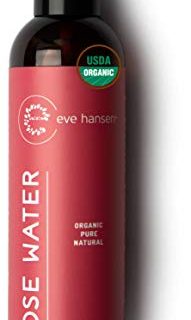 Eve Hansen Organic Rose Water Spray for Face | Huge 8 oz Moroccan Rosewater Face Toner and Makeup Setting Spray | Soothing Neck and Face Mist to Reduce Eye Puffiness, Dark Circles and Redness