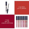7Pcs Matte Liquid Lipstick + 1Pcs Lip Plumper Makeup Set Kit