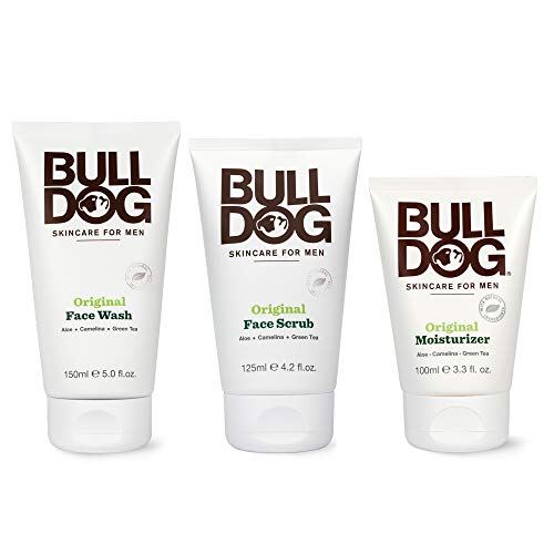 Bulldog Mens Skincare and Grooming Original Full Face Kit with Original Moisturizer, Original Face Wash and Original Face Scrub