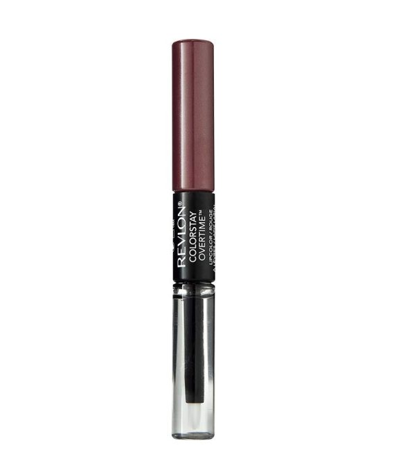 Revlon ColorStay Overtime Lipcolor, Dual Ended Longwearing Liquid Lipstick with Clear Lip Gloss, with Vitamin E in Plum / Berry, Always Siena (380), 0.07 oz