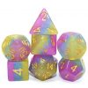 HD DND Dice Set RPG Dice Pink Blue & Yellow Polyhedral