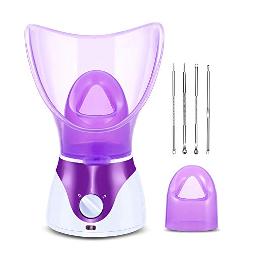 Zenpy Nano Ionic Facial Steamer Hot Mist Face Steamer Home Sauna SPA Face Humidifier Atomizer for Women Men Moisturizing Cleansing Pores with Blackhead Remover Kit