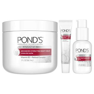 Pond's Skin Care Regimen Pack Anti-Aging Face Moisturizer, Eye Cream, and Face Serum Rejuveness With Vitamin B3 and Retinol Complex to Visibly Reduce Wrinkles and Signs of Aging 3 Pack