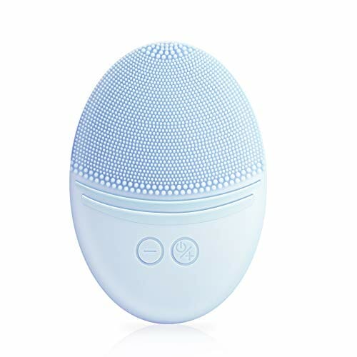 EZBASICS Facial Cleansing Brush, Waterproof Sonic Vibrating Face Brush for Deep Cleansing, Gentle Exfoliating and Massaging, Inductive charging (Blue)